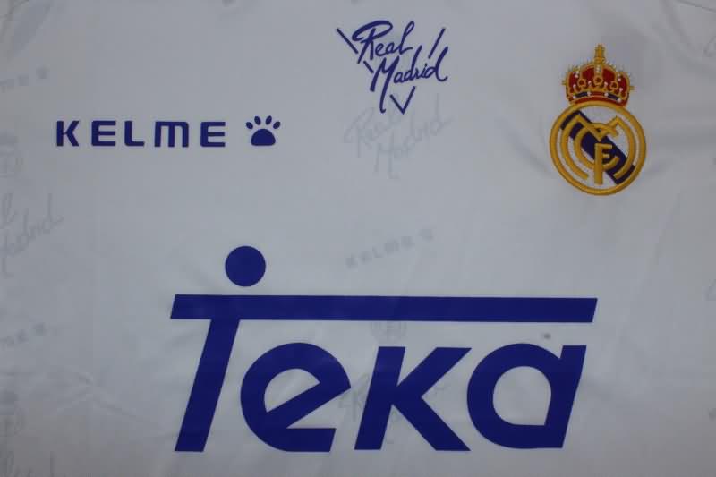 AAA(Thailand) Real Madrid 1994/96 Home Retro Long Sleeve Soccer Jersey