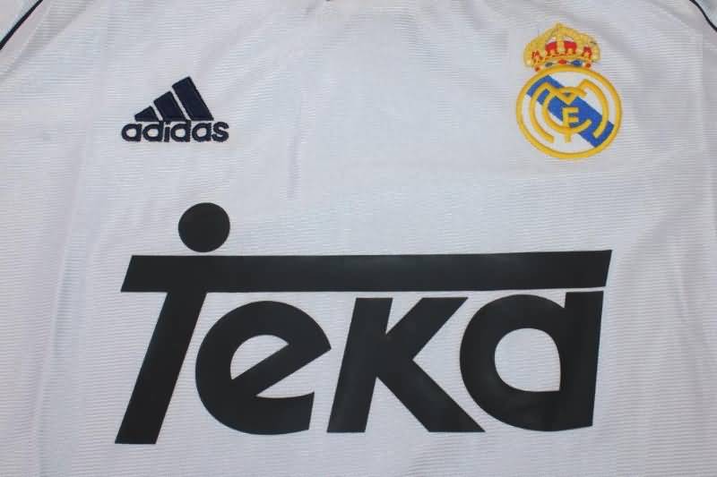 AAA(Thailand) Real Madrid 1998/00 Home Retro Long Slevee Soccer Jersey