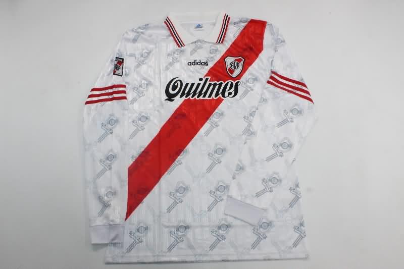 AAA(Thailand) River Plate 1996 Home Long Sleeve Retro Soccer Jersey