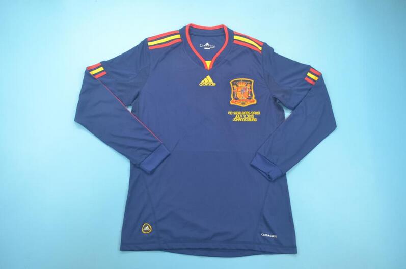 AAA(Thailand) Spain 2010 Away Retro Soccer Jersey(L/S)