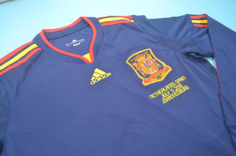 AAA(Thailand) Spain 2010 Away Retro Soccer Jersey(L/S)