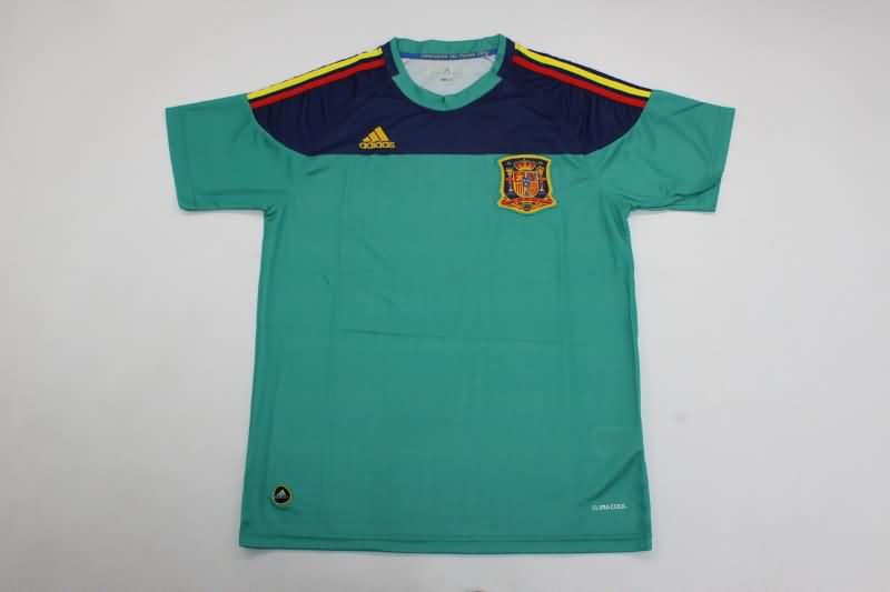 AAA(Thailand) Spain 2010 Goalkeeper Green Retro Soccer Jersey