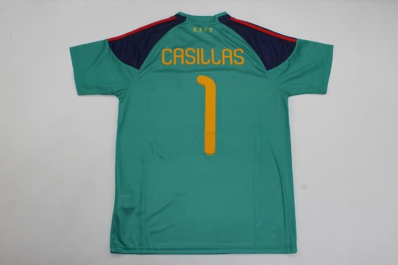 AAA(Thailand) Spain 2010 Goalkeeper Green Retro Soccer Jersey