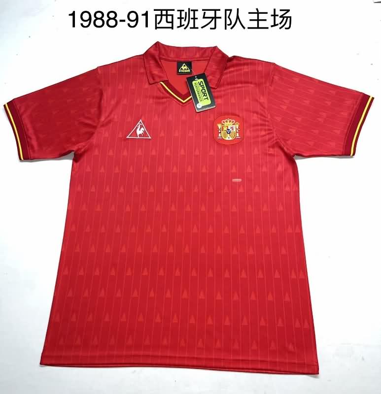 AAA(Thailand) Spain 1988/91 Home Retro Soccer Jersey