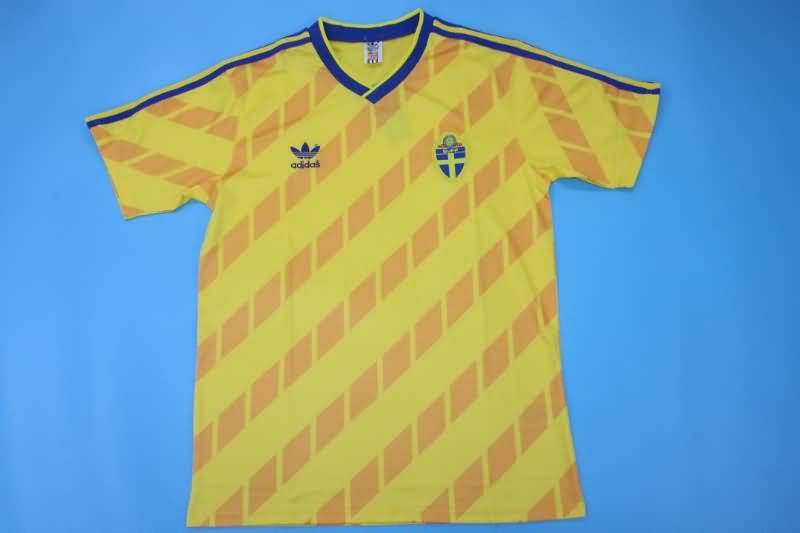 AAA(Thailand) 1988 Sweden Retro Home Soccer Jersey