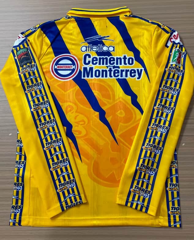 AAA(Thailand) Tigres UANL 1997/98 Home Retro Long Sleeve Soccer Jersey
