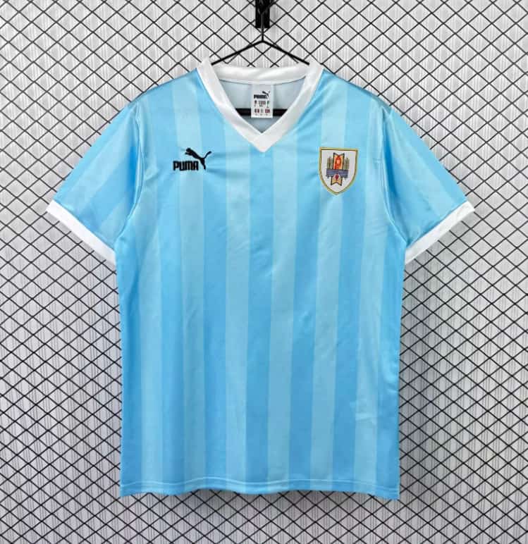 AAA(Thailand) Uruguay 1990 Home Retro Soccer Jersey AAA(Thailand) Uruguay 1990 Home Retro Soccer Jersey