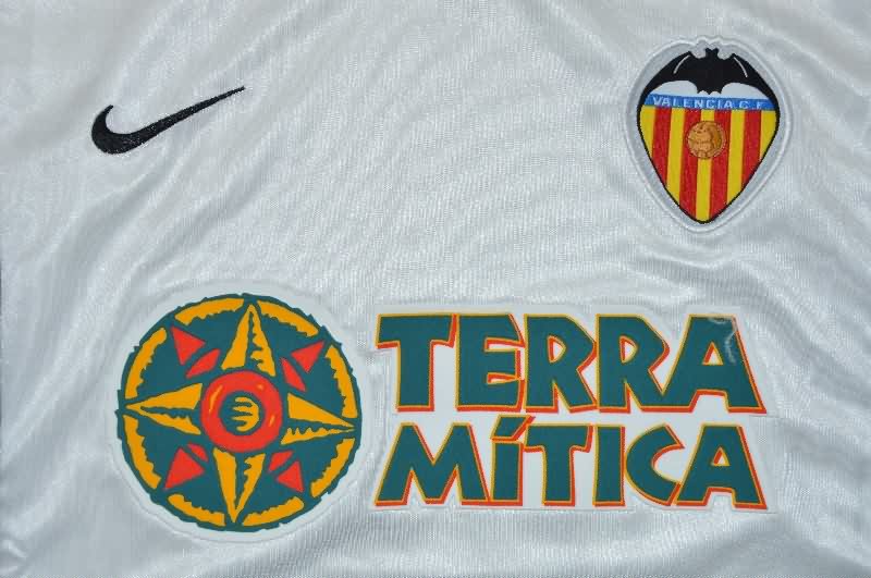 AAA(Thailand) Valencia 2000/01 Home Long Sleeve Retro Soccer Jersey