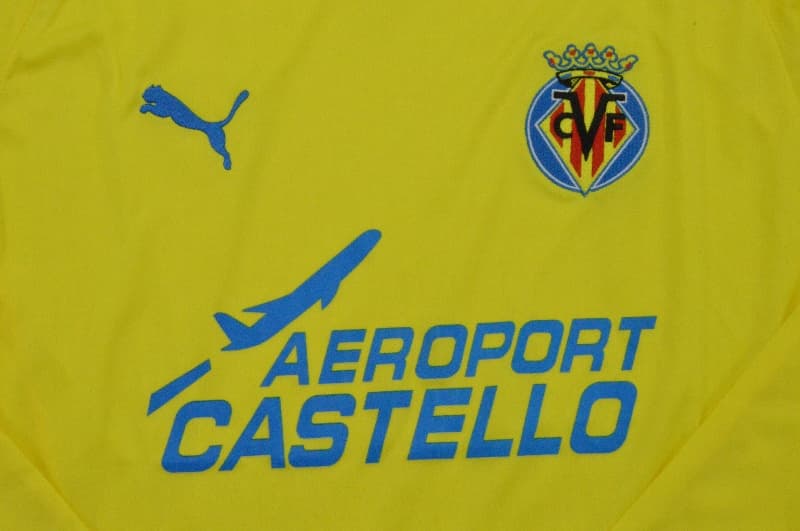 AAA(Thailand) Villarreal 2008/09 Home Long Sleeve Retro Soccer Jersey