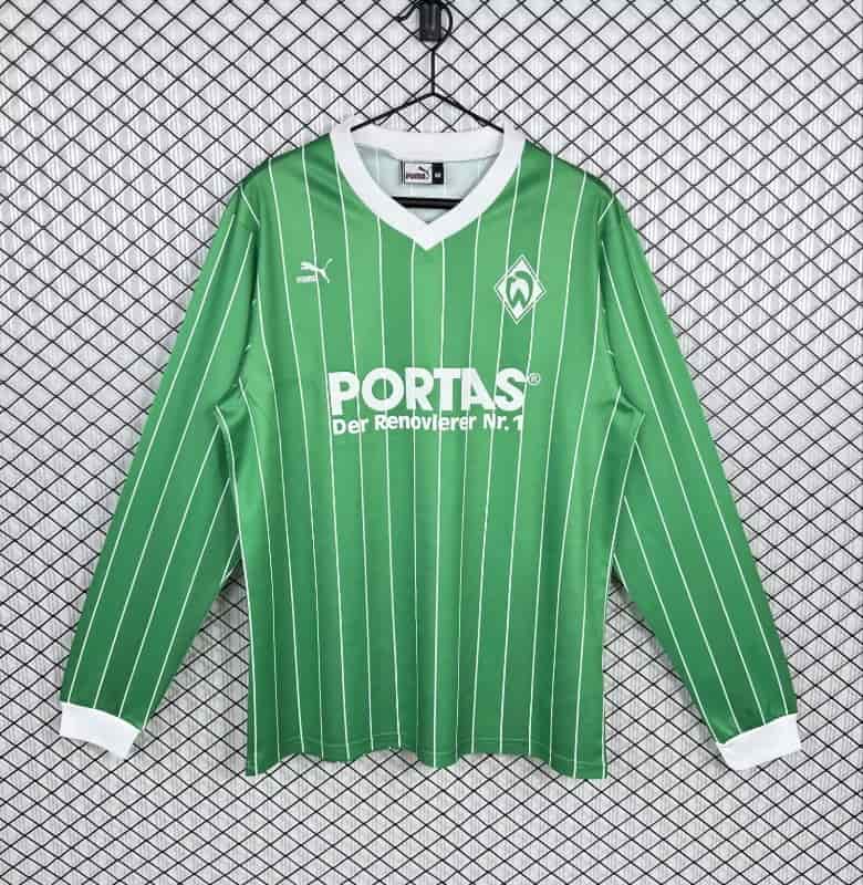 AAA(Thailand) Werder Bremen 1987/88 Away Retro Long Sleeve Soccer Jersey AAA(Thailand) Werder Bremen 1987/88 Away Retro Long Sleeve Soccer Jersey