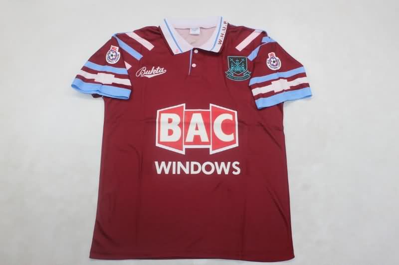 AAA(Thailand) West Ham 1991/92 Home Retro Soccer Jersey