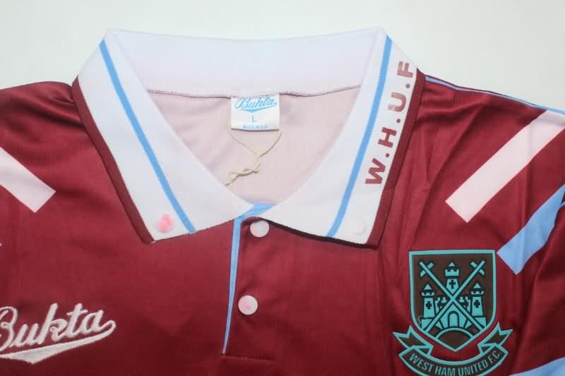 AAA(Thailand) West Ham 1991/92 Home Retro Soccer Jersey