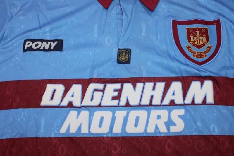 AAA(Thailand) West Ham 1995/97 Away Long Sleeve Retro Soccer Jersey