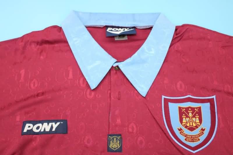 AAA(Thailand) West Ham 1995/97 Home Long Sleeve Retro Soccer Jersey