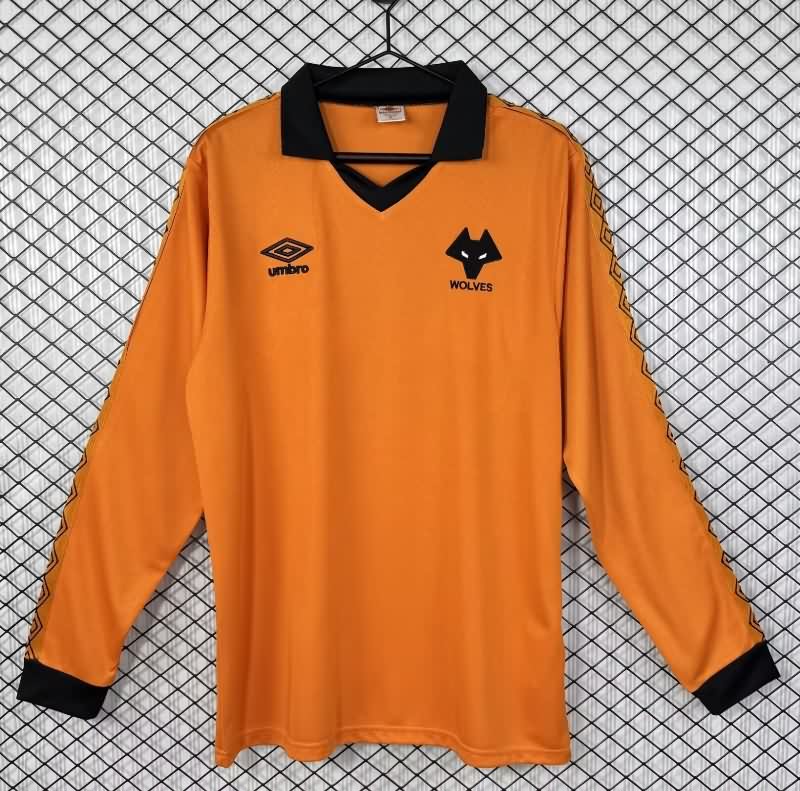 AAA(Thailand) Wolves 1980/81 Home Long Sleeve Retro Soccer Jersey AAA(Thailand) Wolves 1980/81 Home Long Sleeve Retro Soccer Jersey