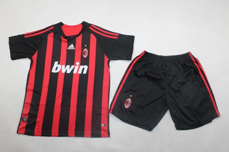 AC Milan 2008/09 Kids Home Soccer Jersey And Shorts
