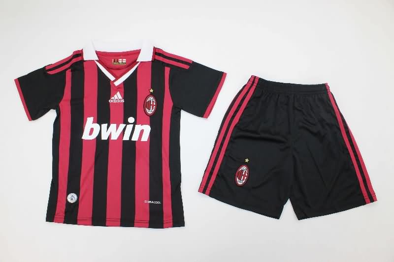 AC Milan 2009/10 Kids Home Soccer Jersey And Shorts