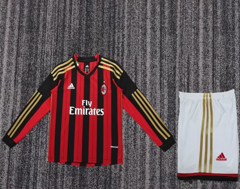 AC Milan 2013/14 Kids Home Long Sleeve Soccer Jersey And Shorts AC Milan 2013/14 Kids Home Long Sleeve Soccer Jersey And Shorts
