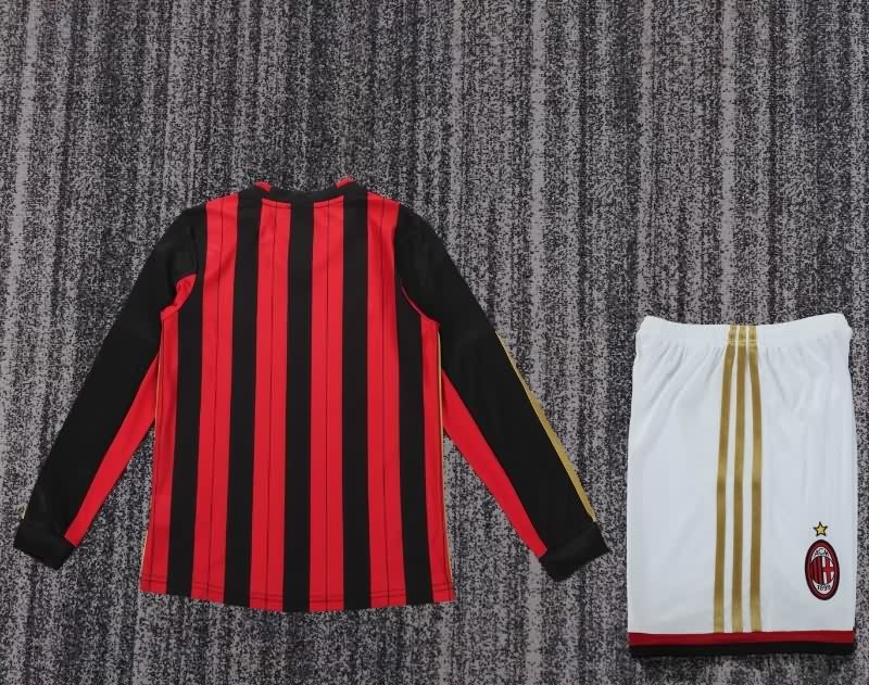 AC Milan 2013/14 Kids Home Long Sleeve Soccer Jersey And Shorts
