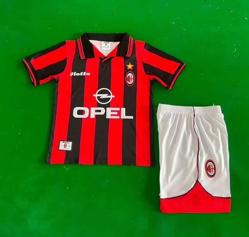 AC Milan 1997/98 Kids Home Soccer Jersey And Shorts AC Milan 1997/98 Kids Home Soccer Jersey And Shorts
