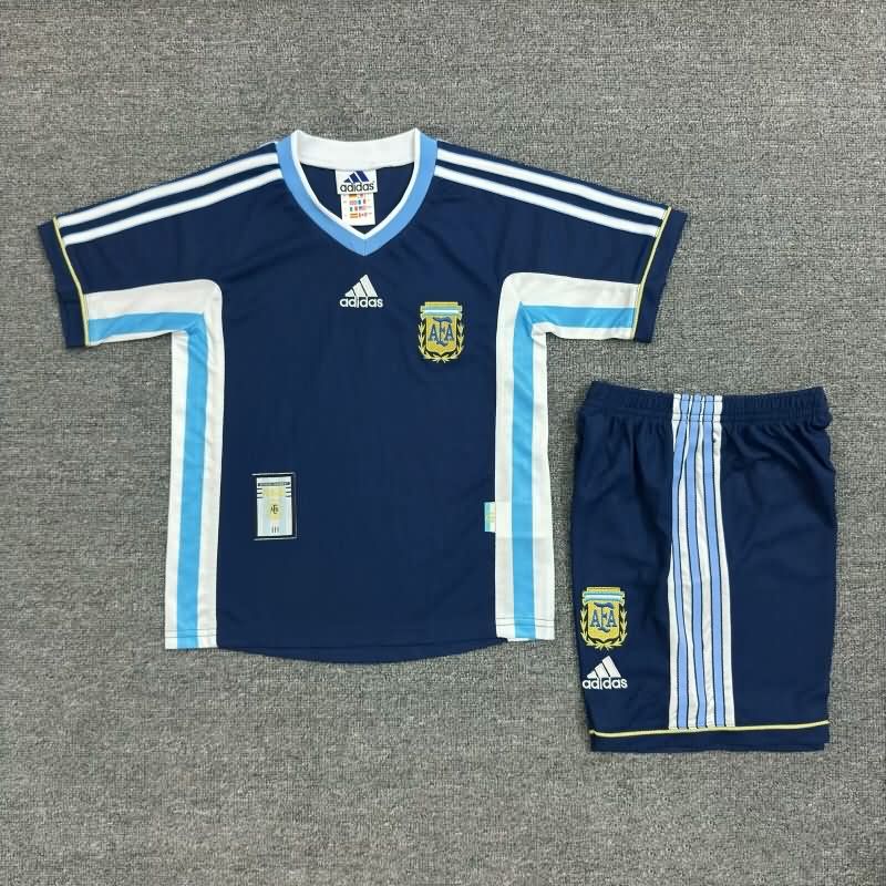 Argentina 1998 Kids Away Soccer Jersey And Shorts