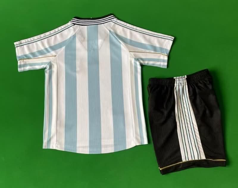 Argentina 1998 Kids Home Soccer Jersey And Shorts