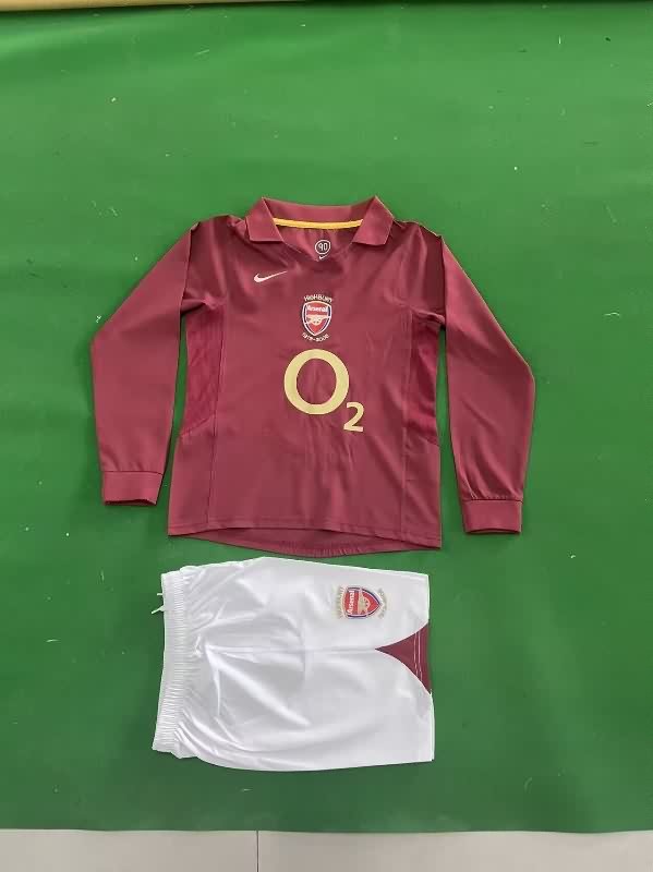 Arsenal 2005/06 Kids Home Long Sleeve Soccer Jersey And Shorts