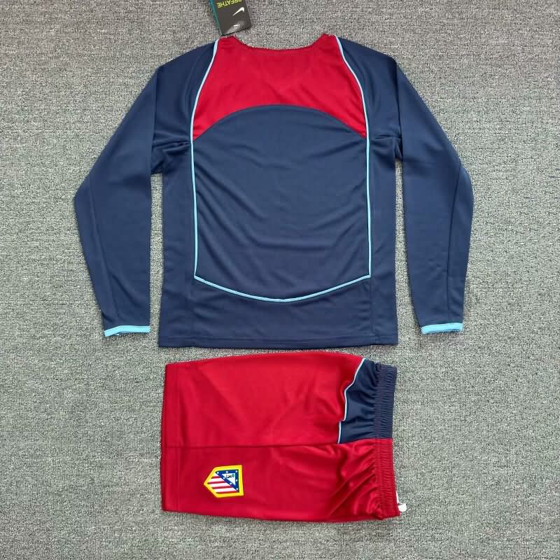 Atletico Madrid 2004/05 Kids Away Long Sleeve Soccer Jersey And Shorts
