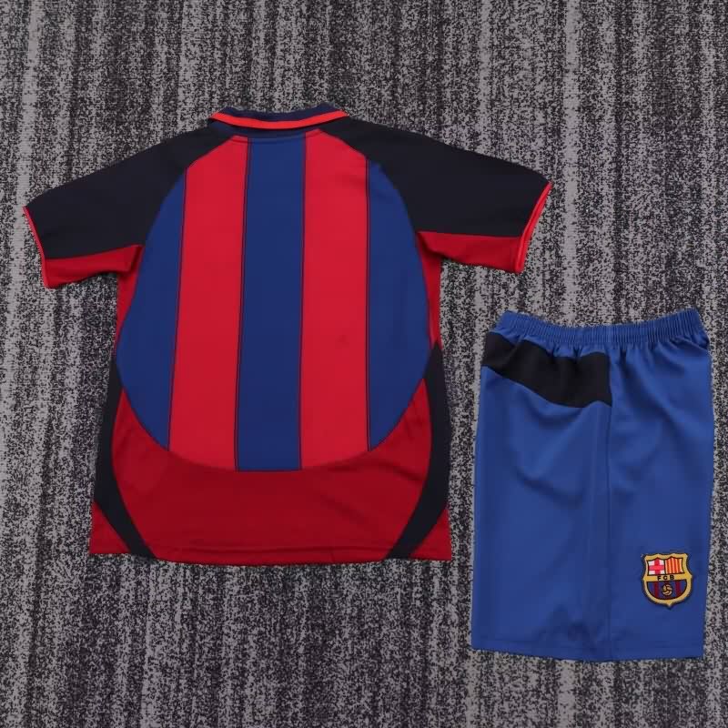 Barcelona 2003/04 Kids Home Soccer Jersey And Shorts