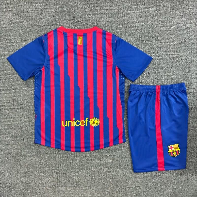 Barcelona 2011/12 Kids Home Soccer Jersey And Shorts (Player)