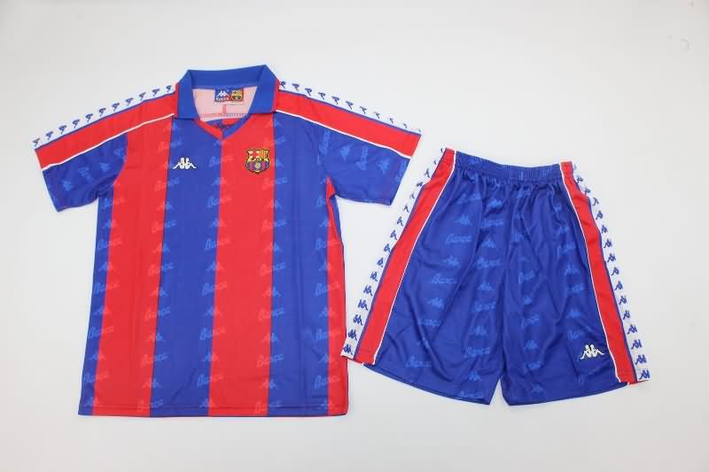 Barcelona 1992/95 Kids Home Soccer Jersey And Shorts
