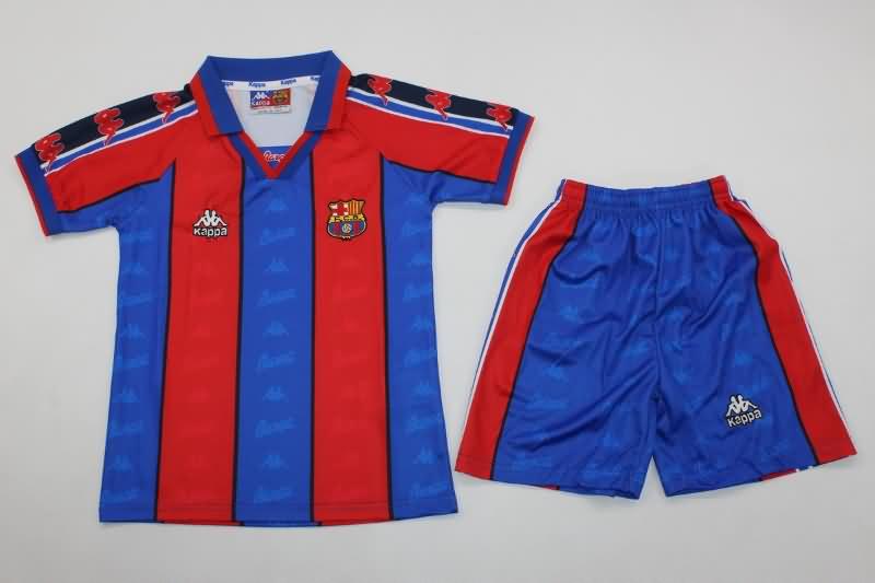 Barcelona 1995/97 Kids Home Soccer Jersey And Shorts