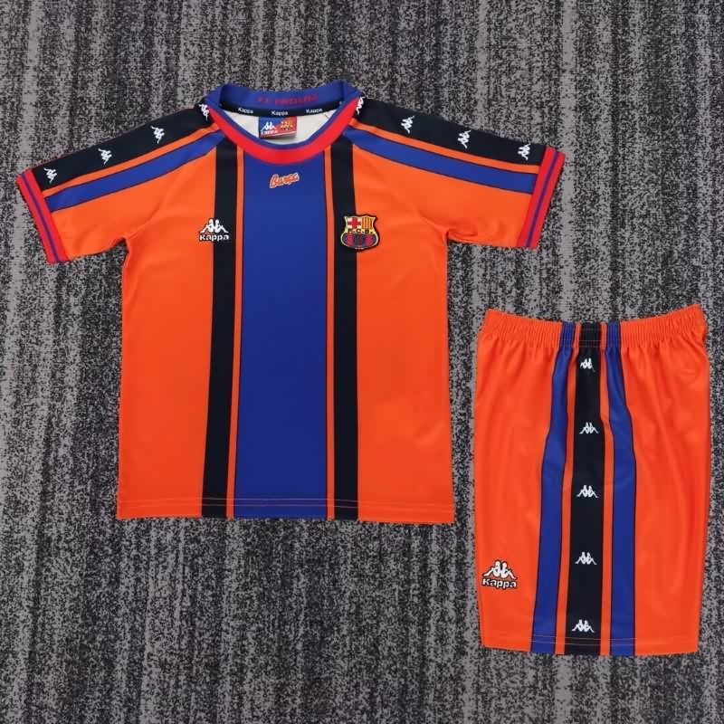 Barcelona 1997/98 Kids Away Soccer Jersey And Shorts