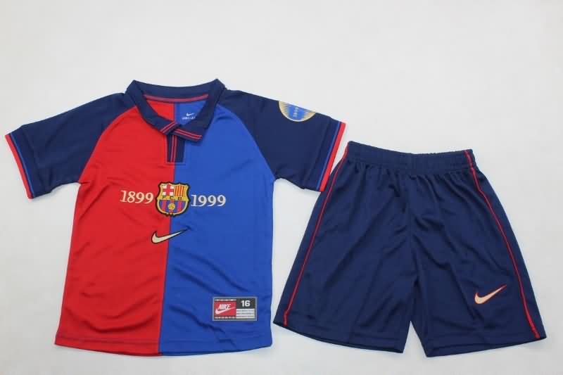 Barcelona 1999/00 Kids Home Soccer Jersey And Shorts