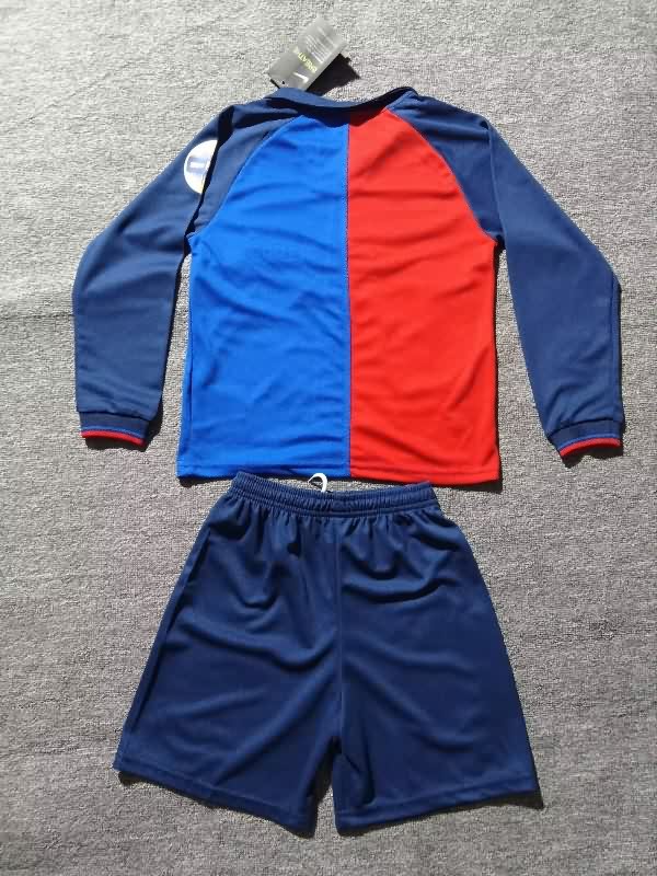 Barcelona 1999/00 Kids Home Long Sleeve Soccer Jersey And Shorts