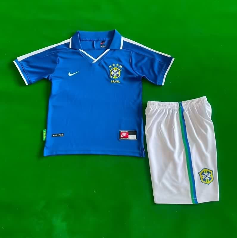 Brazil 1997 Kids Away Soccer Jersey And Shorts Brazil 1997 Kids Away Soccer Jersey And Shorts