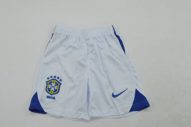 Brazil 2004 Kids Away Soccer Jersey And Shorts