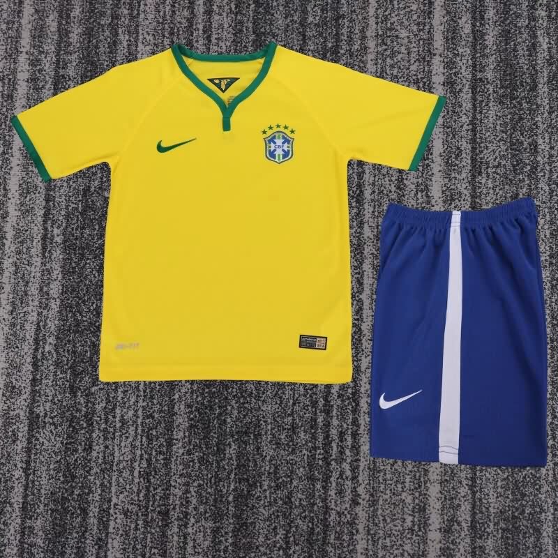 Brazil 2014 Kids Home Soccer Jersey And Shorts