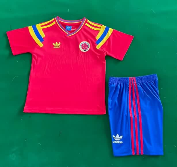 Colombia 1990 Kids Away Soccer Jersey And Shorts Colombia 1990 Kids Away Soccer Jersey And Shorts