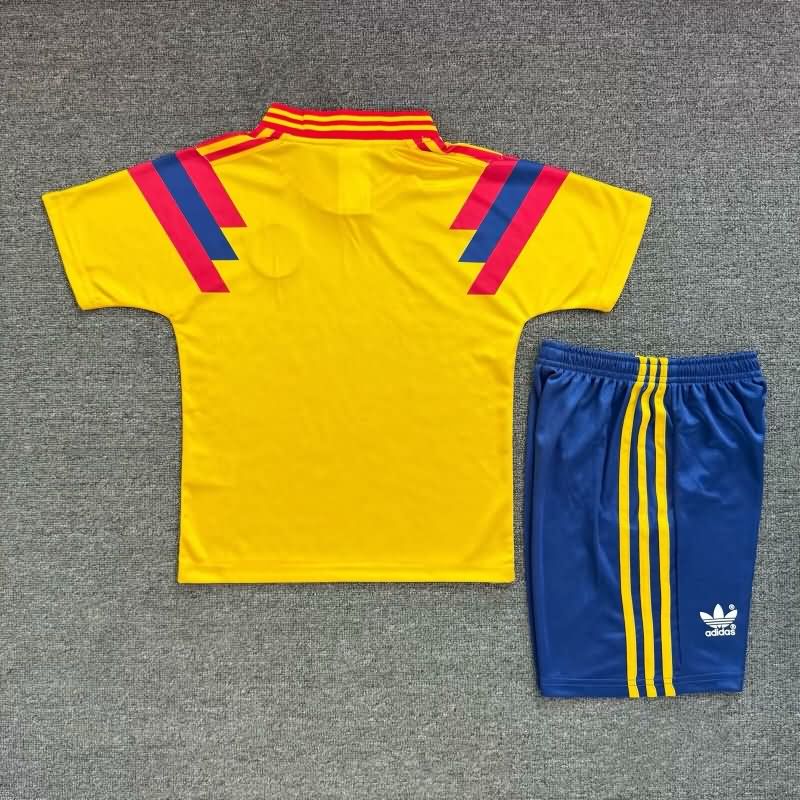 Colombia 1990 Kids Home Soccer Jersey And Shorts