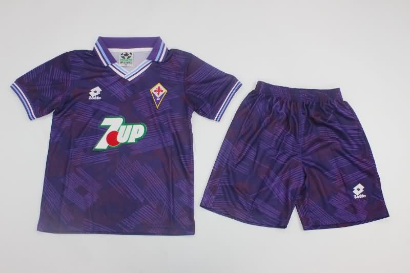 Fiorentina 1992/93 Kids Home Soccer Jersey And Shorts