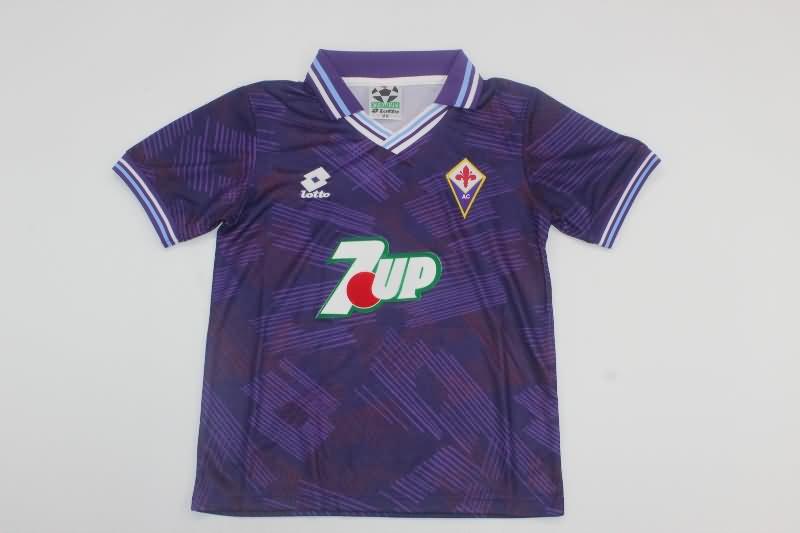 Fiorentina 1992/93 Kids Home Soccer Jersey And Shorts