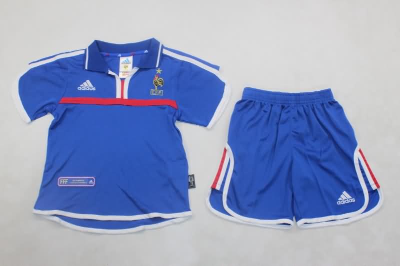 France 2000 Kids Home Soccer Jersey And Shorts