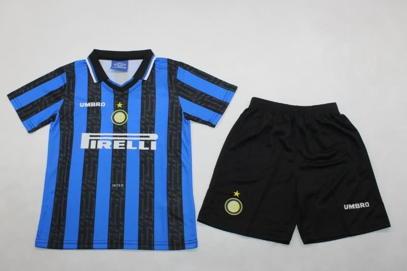 Inter Milan 1997/98 Kids Home Soccer Jersey And Shorts