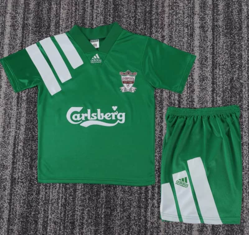 Liverpool 1992/93 Kids Away Soccer Jersey And Shorts