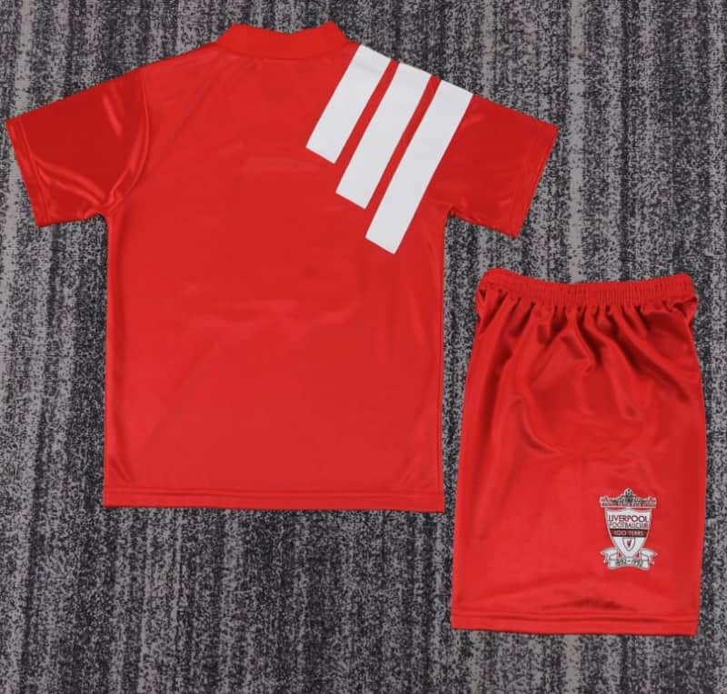 Liverpool 1992/93 Kids Home Soccer Jersey And Shorts