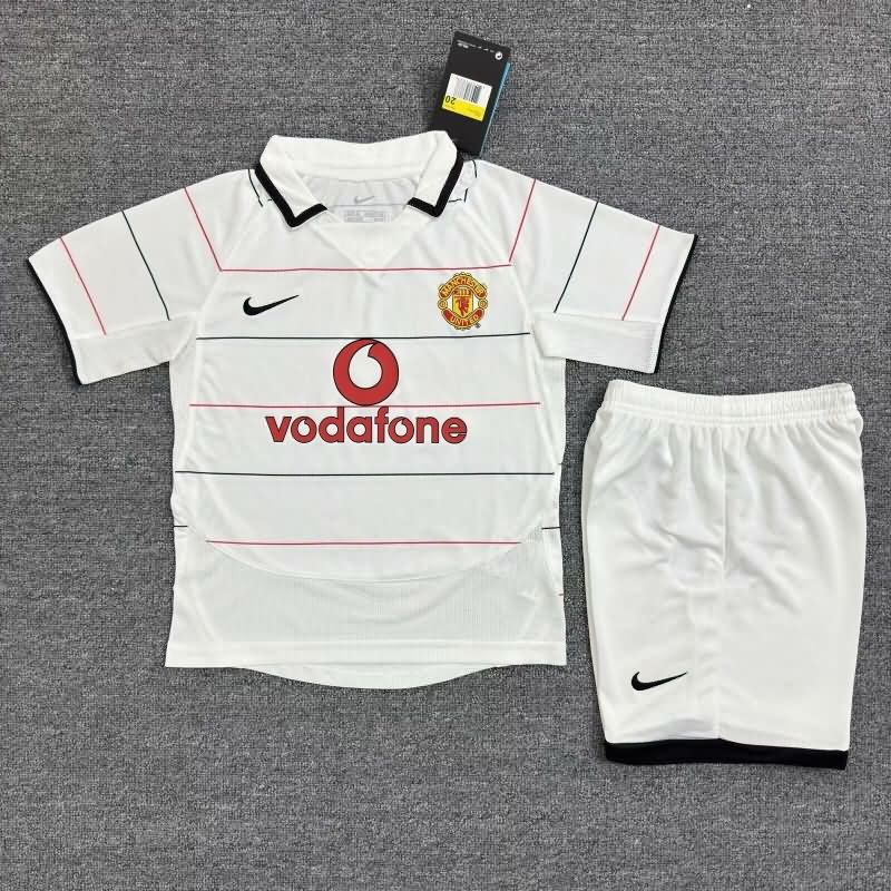 Manchester United 2003/05 Kids Away Soccer Jersey And Shorts