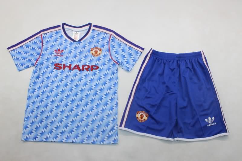 Manchester United 1990/92 Kids Away Soccer Jersey And Shorts