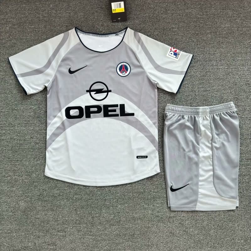 Paris St Germain 2001/02 Kids Away Soccer Jersey And Shorts