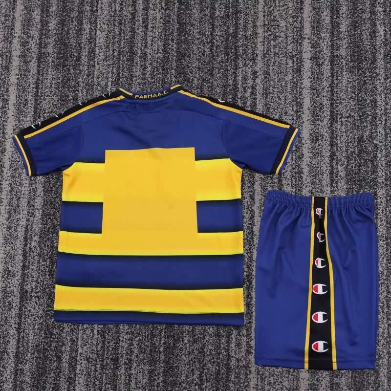 Parma 2001/02 Kids Home Soccer Jersey And Shorts